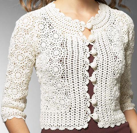 Crochet Cardigan in White